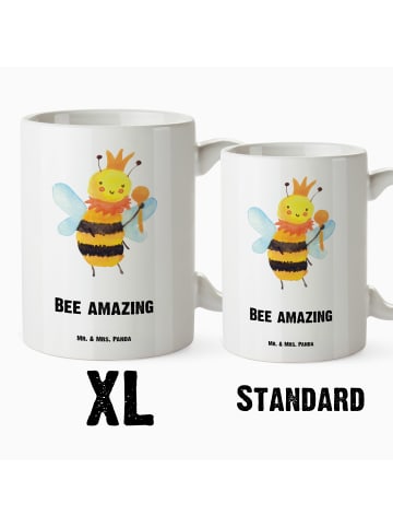 Mr. & Mrs. Panda Riesenkaffeetasse Biene König mit Spruch in Weiß