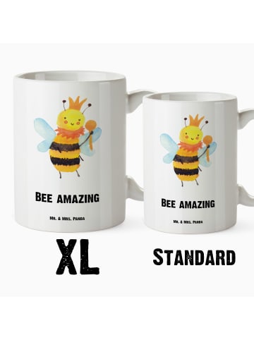 Mr. & Mrs. Panda XL Tasse Biene König mit Spruch in Weiß