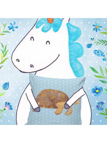 Mr. & Mrs. Panda Dekokissen Schildkröte MHerzieren ohne Spruch in Blau Pastell