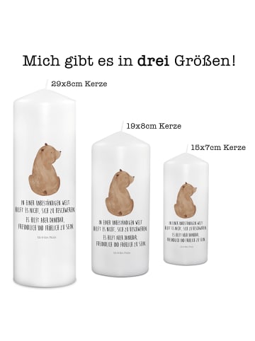 Mr. & Mrs. Panda Schmuckkerze Bär Schulterblick mit Spruch in Weiß