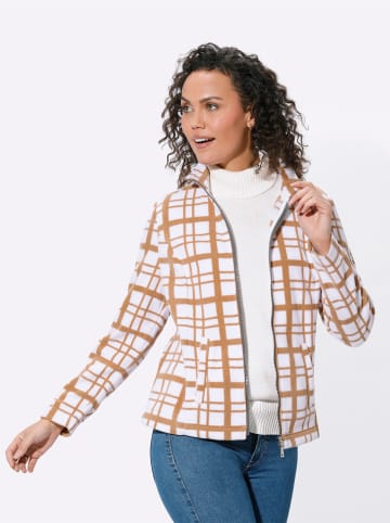 WITT WEIDEN Fleecejacke in ecru-camel-bedruckt