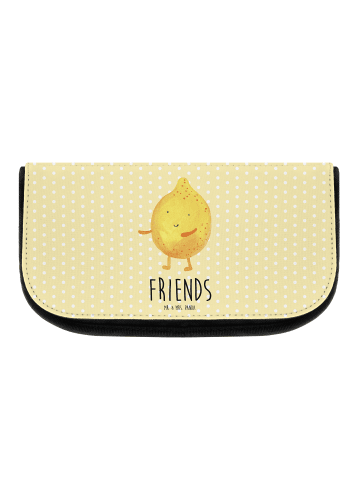 Mr. & Mrs. Panda kosmetiktäschchen Beste Freunde Zitrone mit Spruch in Gelb Pastell