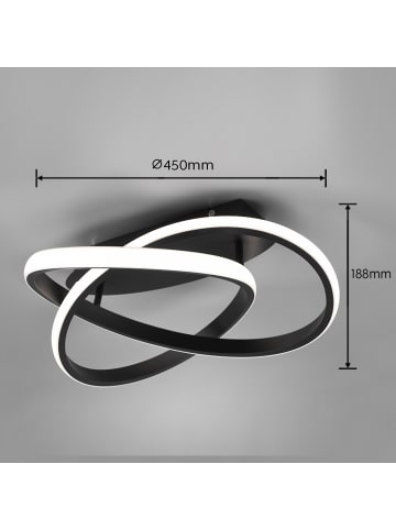 Reality Leuchten Deckenleuchte COURSE in schwarz matt