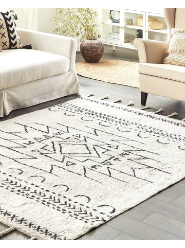 Beliani Kurzflor KHOURIBGA in Weiß/Schwarz - (W) 140 x (H) 2 x (L) 200 cm