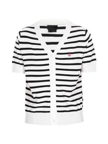 DreiMaster Klassik Women Cardigan in offwhite black stripe
