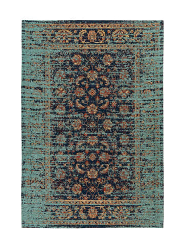 Kayoom Kurzflor Teppich Charme 225 in multi - blau - rechteckig