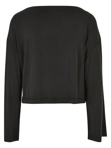 Urban Classics Urban Classics Damen Ladies Short Modal Bateau Necklinie Longsleeve in black