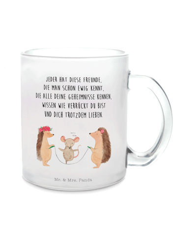 Mr. & Mrs. Panda Tee Tasse Igel Seilhüpfen mit Spruch in Transparent