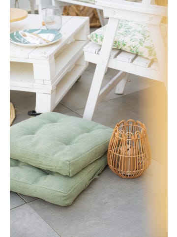 Home&Styling Collection Sitzkissen, gesteppt, Baumwolle, Klettverschluss in Khaki, 40 x 40 cm