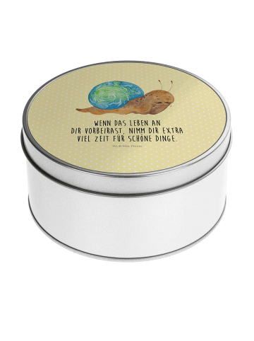Mr. & Mrs. Panda Erinnerungsbox Schnecke Sir mit Spruch in Gelb Pastell
