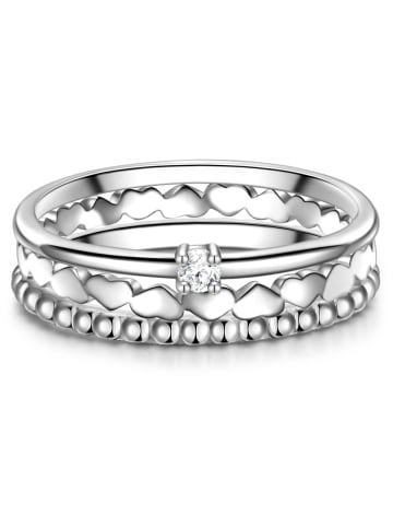 Glanzstücke München Ring Herz/Kugel Sterling Silber Zirkonia in silber