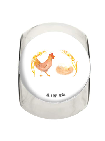 Mr. & Mrs. Panda Vorratsdose Glas Huhn Stolz ohne Spruch in Weiß