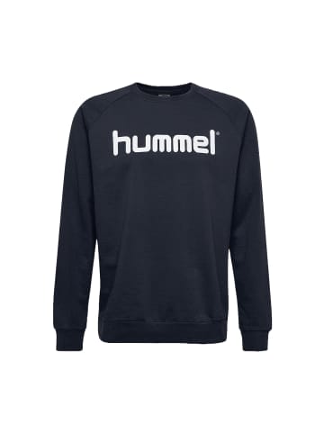 Hummel Logoprint Sport Sweatshirt Pullover mit Raglanärmel in Blau