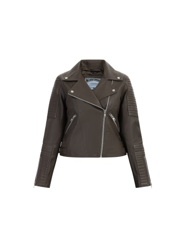 DreiMaster Vintage Damen Bikerjacke Aus Leder in Taupe