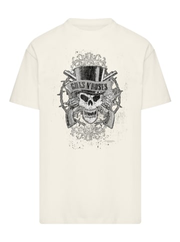 F4NT4STIC Oversize T-Shirt Guns 'N' Roses Skull and Pistols in sand