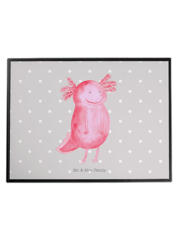 Mr. & Mrs. Panda Tischschutzmatte Axolotl Glücklich ohne Spruch in Grau Pastell