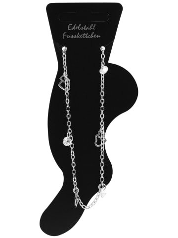 Adeliás Damen Armband aus Edelstahl mit Strass Steinchen 25 cm in silber