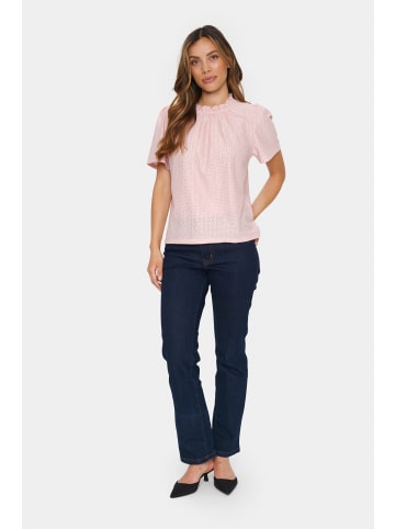 SAINT TROPEZ Kurzarm-Bluse JovitaSZ Gerade Passform in Ash Rose