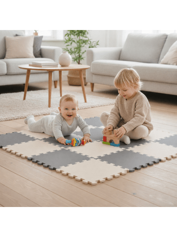 LittleTom Baby Spielmatte Luna 18-tlg. im zwei Farben Mix