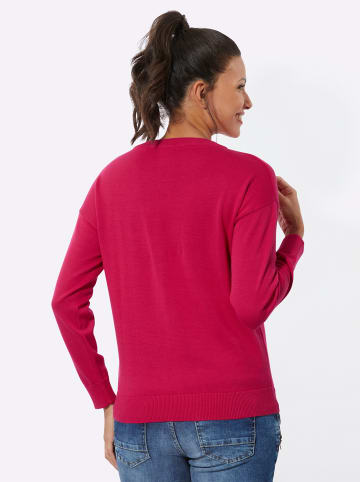 Sieh an! Langarm-Pullover in pink-orange