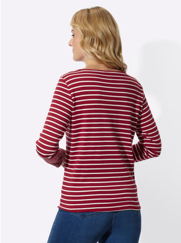 Sieh an! Sweatshirt in kirsche-ecru-geringelt