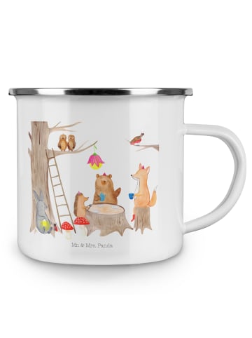 Mr. & Mrs. Panda Tasse Camping Waldtiere Picknick mit Spruch in Weiß
