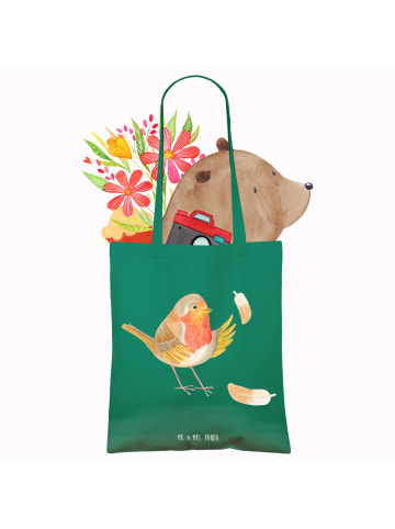 Mr. & Mrs. Panda Tote Bag Rotkehlchen Federn ohne Spruch in Mint