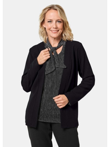 GOLDNER Schicke Crêpe-Longjacke in schwarz