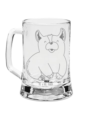 Mr. & Mrs. Panda Bierkrug Corgie ohne Spruch in Transparent