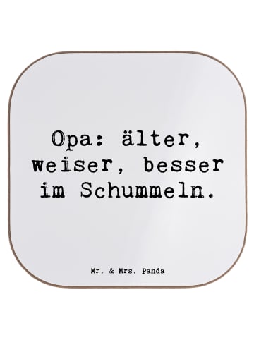Mr. & Mrs. Panda Untersetzer Gläser Spruch Opa Weisheit mit Spruch in Weiß