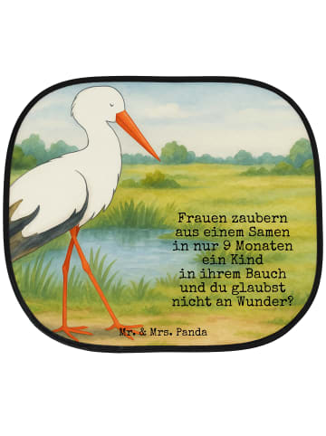 Mr. & Mrs. Panda Sonnenschutz Storch Design mit Spruch in Weiß