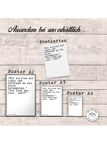 Mr. & Mrs. Panda Bild "Wir sollten mit Logik... mit Spruch in Weiß