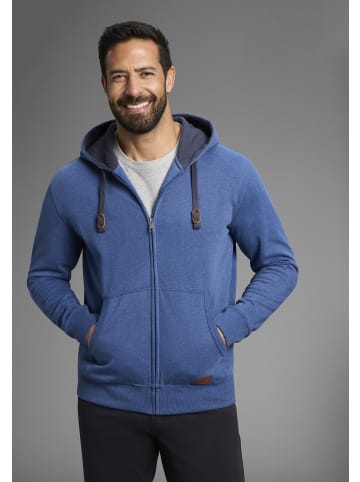 Man's World Kapuzensweatjacke in blau meliert