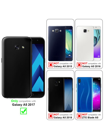 cadorabo Handykette für Samsung Galaxy A5 2017 Hülle in ORANGE BLAU WEIß