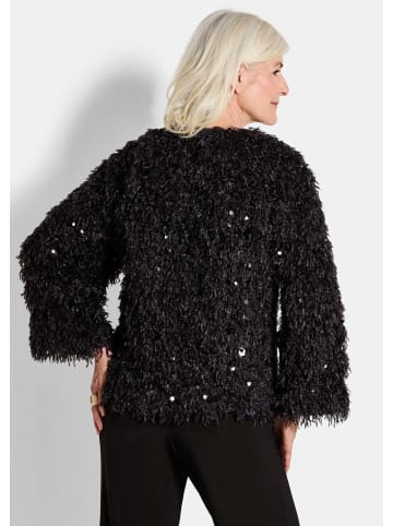 GOLDNER Jacke Jacke in Feder-Optik mit Pailletten in schwarz