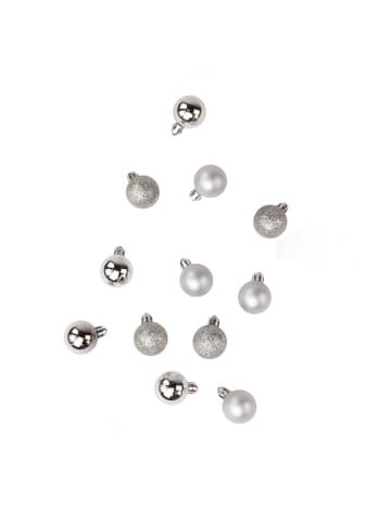 Home&Styling Collection Weihnachtsbaumkugeln, 12 Stück in Silbern, Ø 3 cm