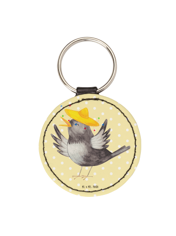 Mr. & Mrs. Panda Anhänger Rabe Sombrero ohne Spruch in Gelb Pastell