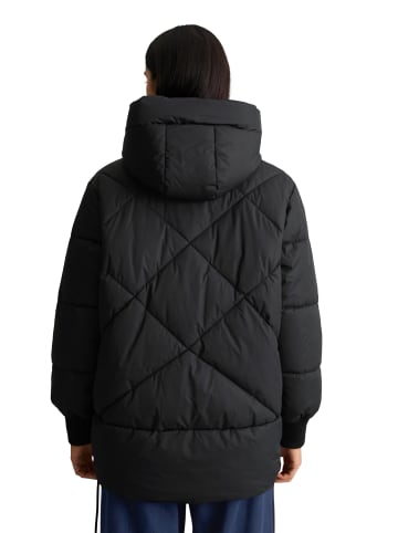 Marc O'Polo DENIM Lange Kapuzen-Steppjacke relaxed in Schwarz