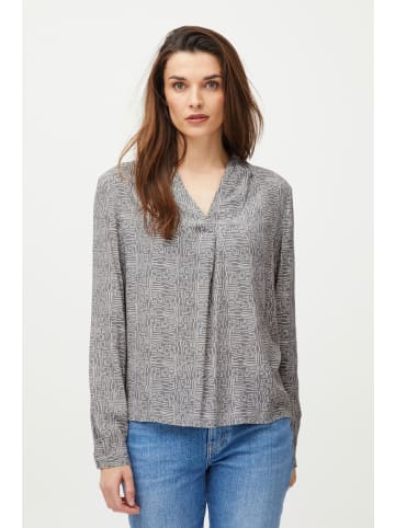 PULZ Jeans Langarmbluse PZGENE LS Blouse 50207866 luftige Bluse mit Print in Grau