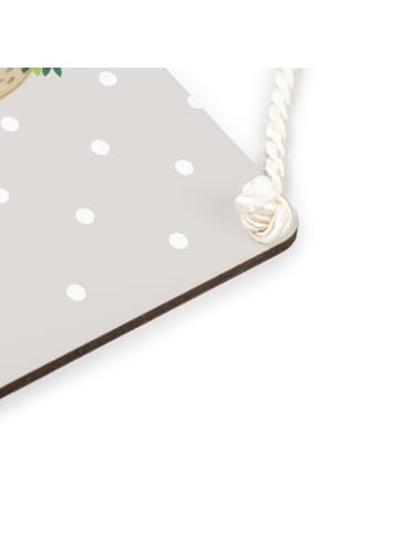 Mr. & Mrs. Panda Dekoschild Bären mit Blumenkranz ohne Spruch in Grau Pastell