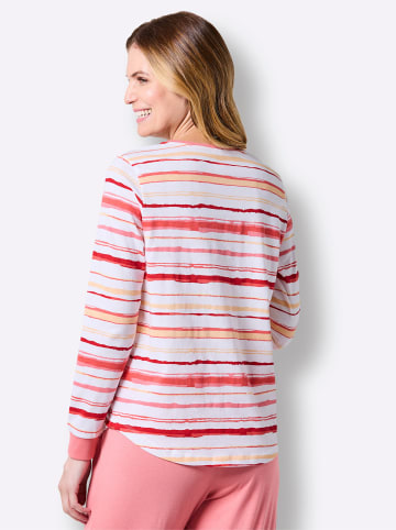 WITT WEIDEN Schlafanzug-Shirt in flamingo-weiß-gestreift