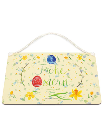 Mr. & Mrs. Panda Schild Ostern Frohe Ostern mit Spruch in Blumig