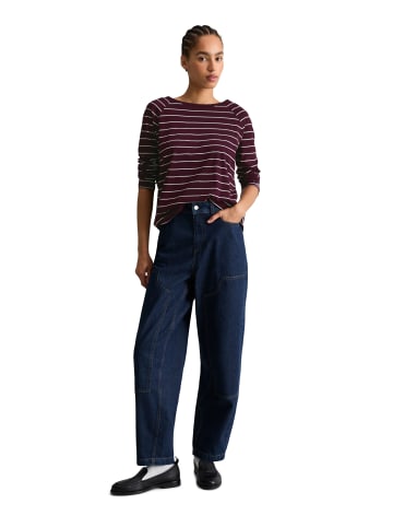 Marc O'Polo DENIM Gestreiftes Longsleeve relaxed in Dark Red