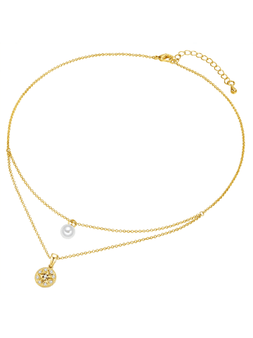 Lulu & Jane Halskette Stern Metall-Legierung Glas Perle (synth.) in gelbgold