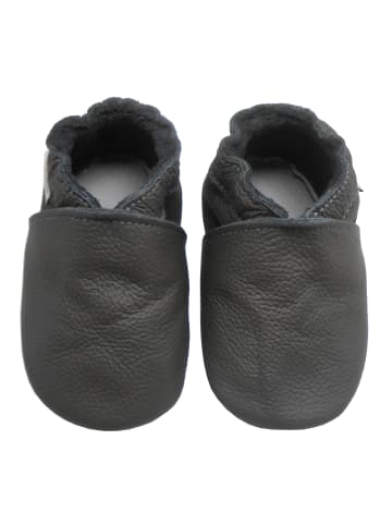 Bemesu Baby-Leder-Laufschuhe, komfortabel mit rutschfester Sohle - Grau