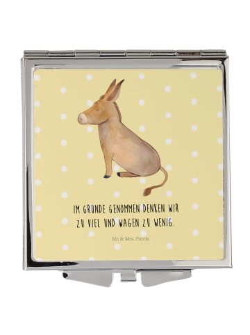 Mr. & Mrs. Panda Schminkspiegel Esel mit Spruch in Gelb Pastell