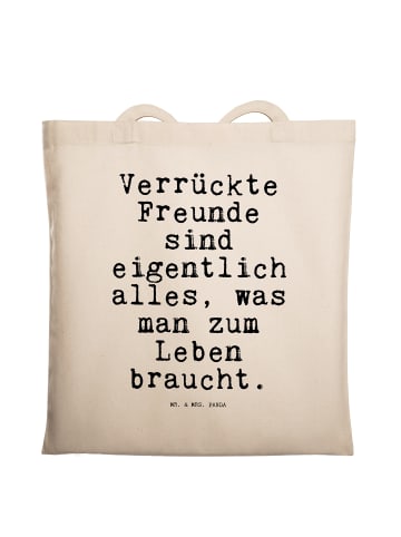 Mr. & Mrs. Panda Tote Bag Verrückte Freunde sind eigentlich... m... in Creme