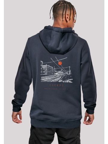 F4NT4STIC Hoodie Escape Discover the World Town Train Station in marineblau