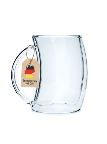 Intirilife Doppelwandiges Thermo Glas 200ml Teeglas Kaffeeglas Isoliert in 1x Transparent