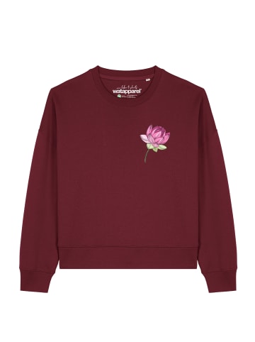 wat? Apparel Sweatshirt Blume in Weinrot